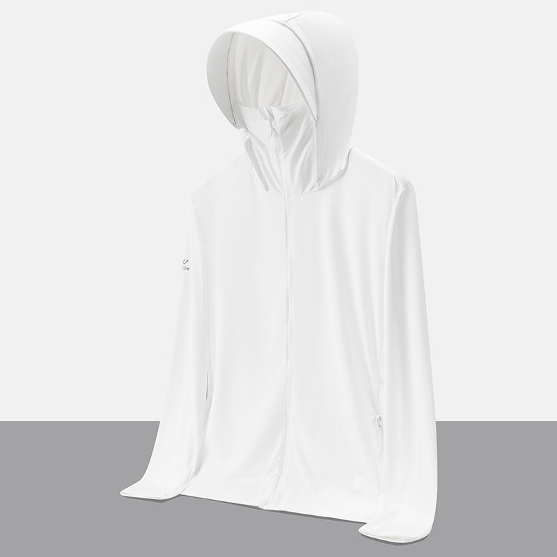 UPF50+ Ice Silk Cooling UV Protection Hooded Jacket Couple Matching Outdoor Sport Coat