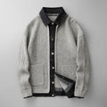 Mens Denim Patchwork Knit Cardigan