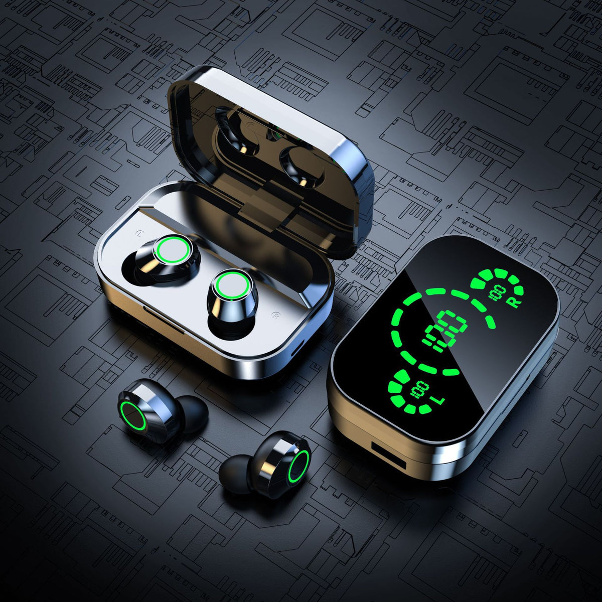Wireless Bluetooth Earbuds with Digital Display