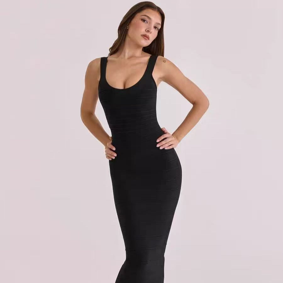 Bandage U-Neck Bodycon Dress