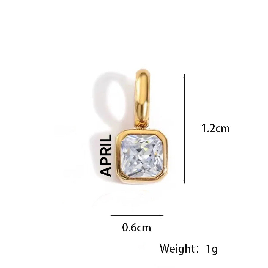 Customizable Birthstone Zircon Pendant Necklace