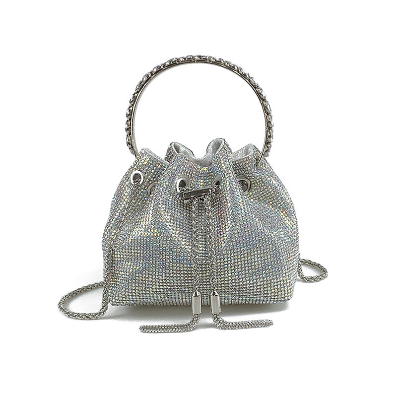 Full-diamond bucket bag