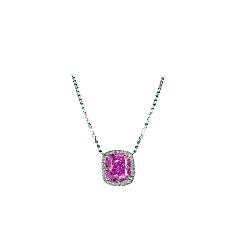 Cultivated Pink Sapphire Necklace with Gold Plating