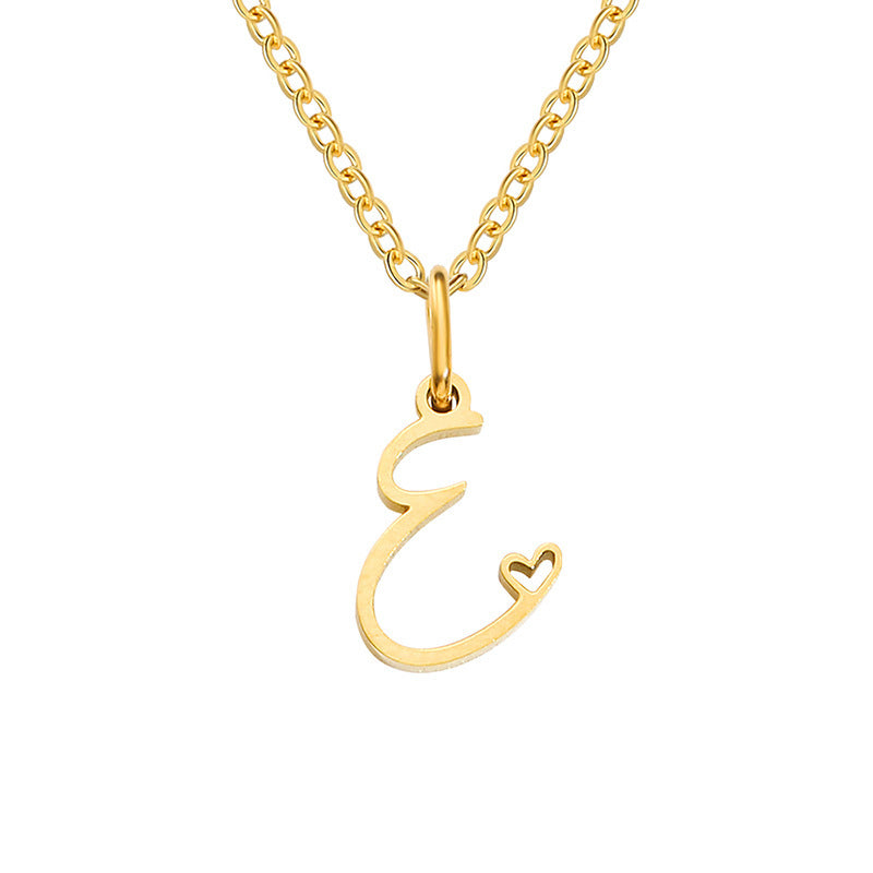 Alphabet Letter Stainless Steel Necklace