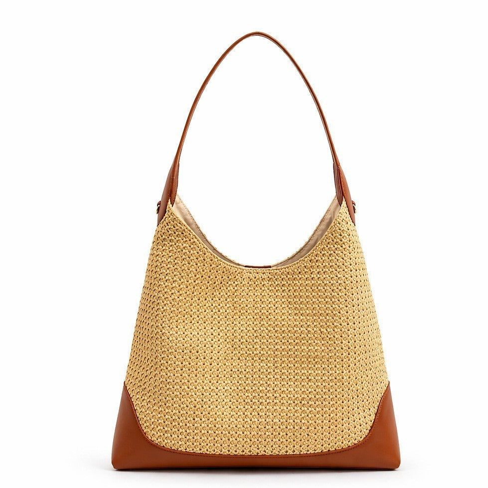 Handmade Woven Straw Bucket Bag