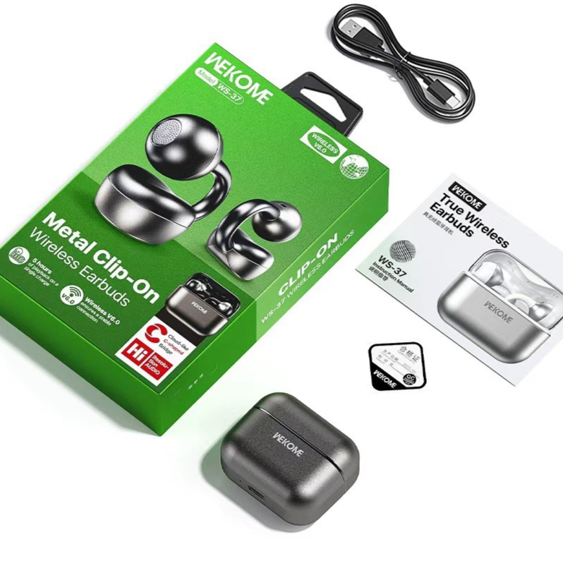 Wireless Clip On Bluetooth Earphones with Noise Cancellation