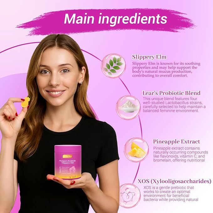 Probiotic Gummies with Slippery Elm and Pineapple
