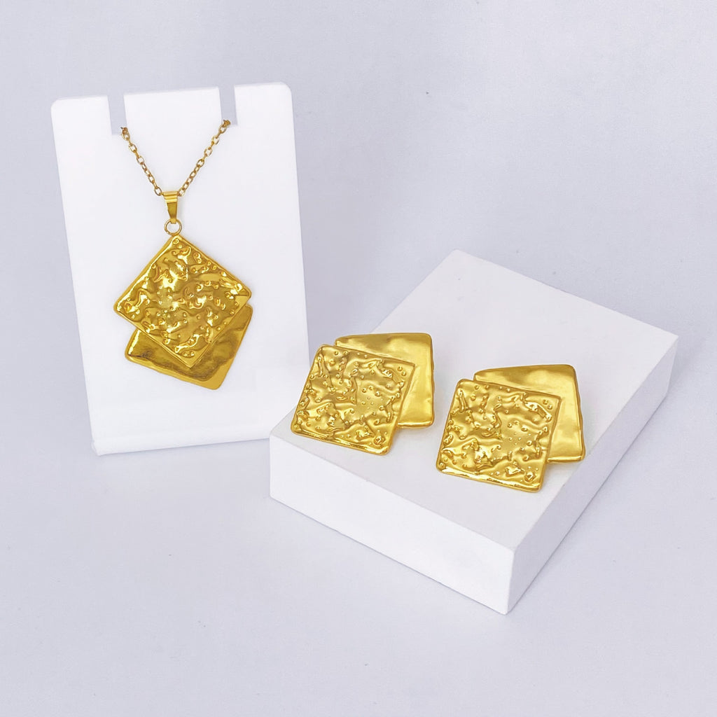 Stainless Steel Earrings and Necklace