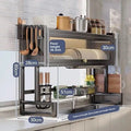 Double Layer Kitchen Sink Rack Dustproof Draining Storage Cabinet