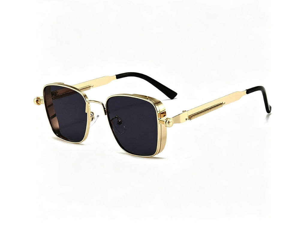 Retro Square Metal Frame Sunglasses UV400 Protection Minimalist Sun Glasses