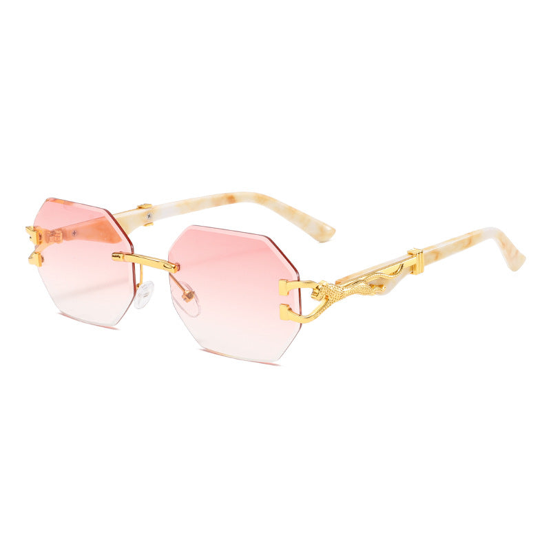 fashionable and retro wood-grain leopard sunglasses