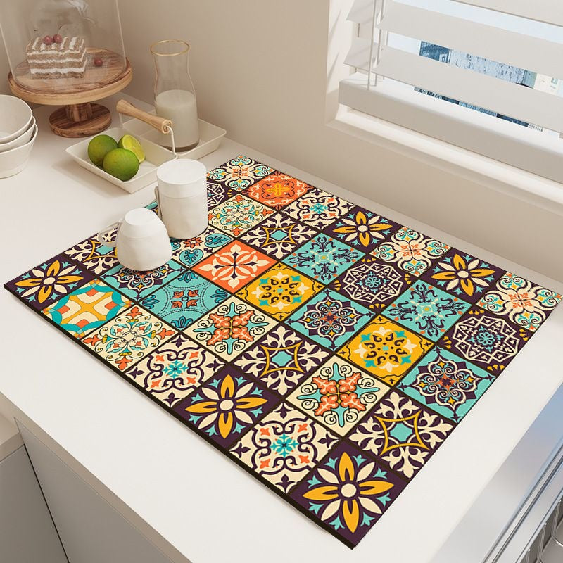 American-Style Retro Diatomaceous Earth Bathroom Mat