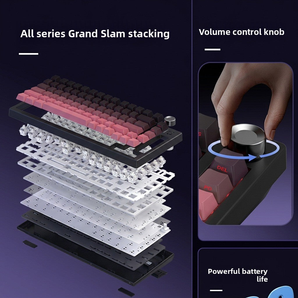 87-Key Triple Mode RGB Side-Engraved PBT Mechanical Keyboard
