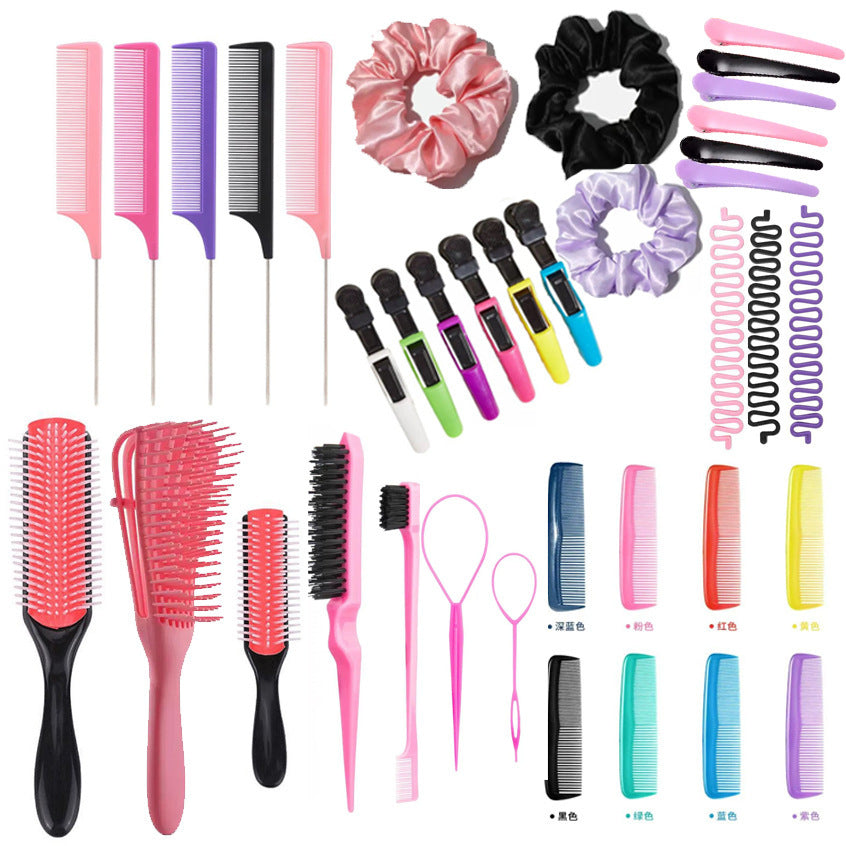 Hair Styling Comb Set with Spray Bottle and Eyebrow Brush