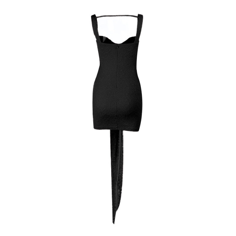 Lace Backless Suspender Dress