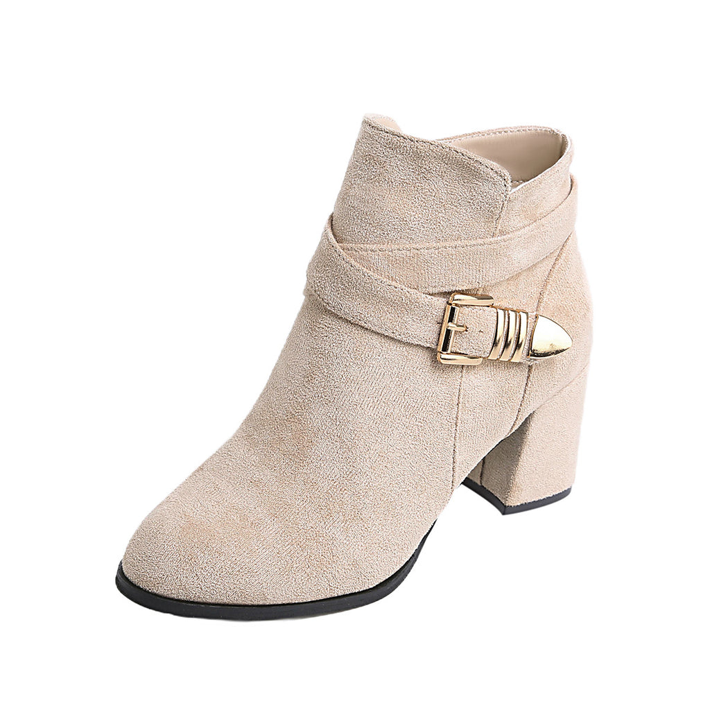 Women's solid-color short boots