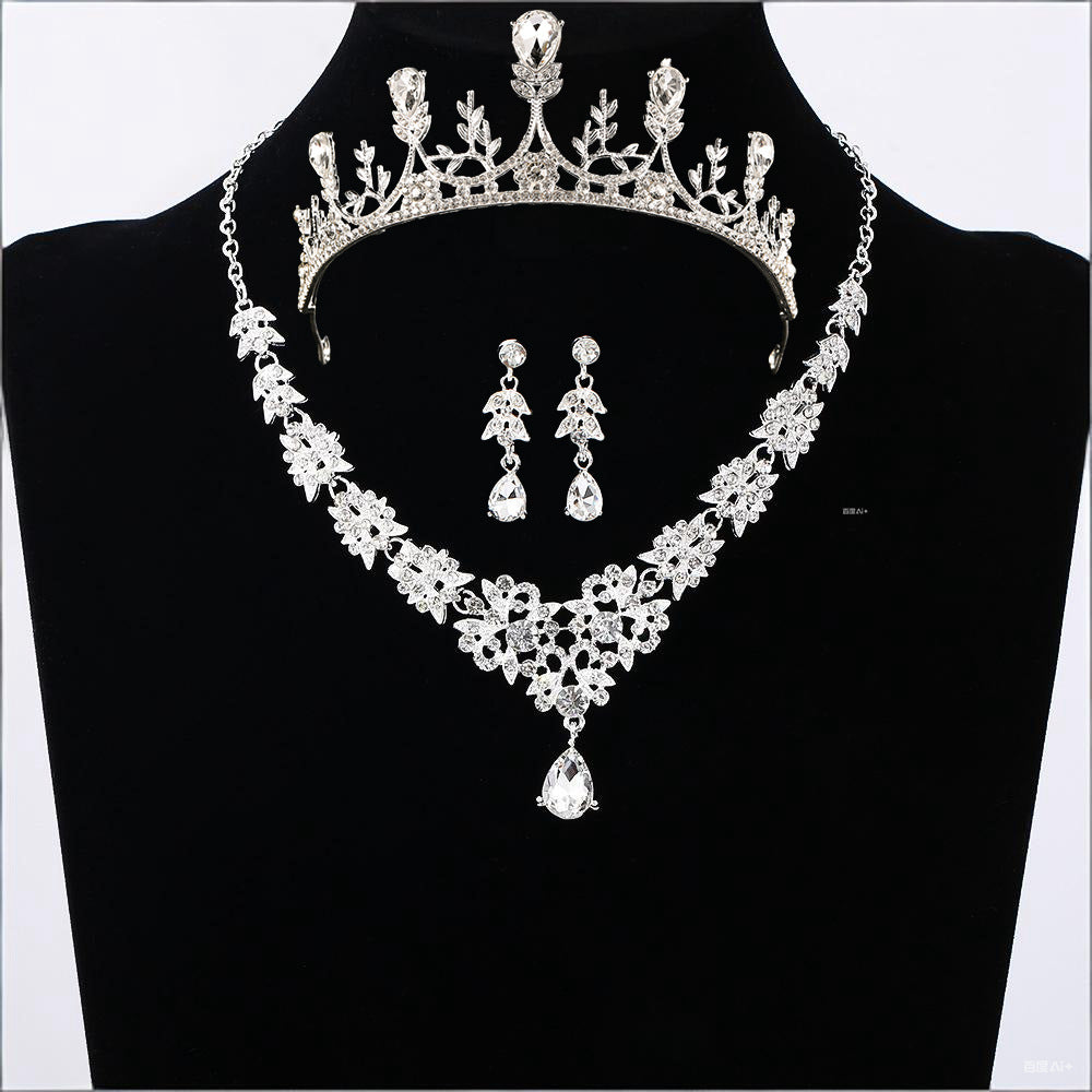 Bridal Crown Tiara Three-Piece Set