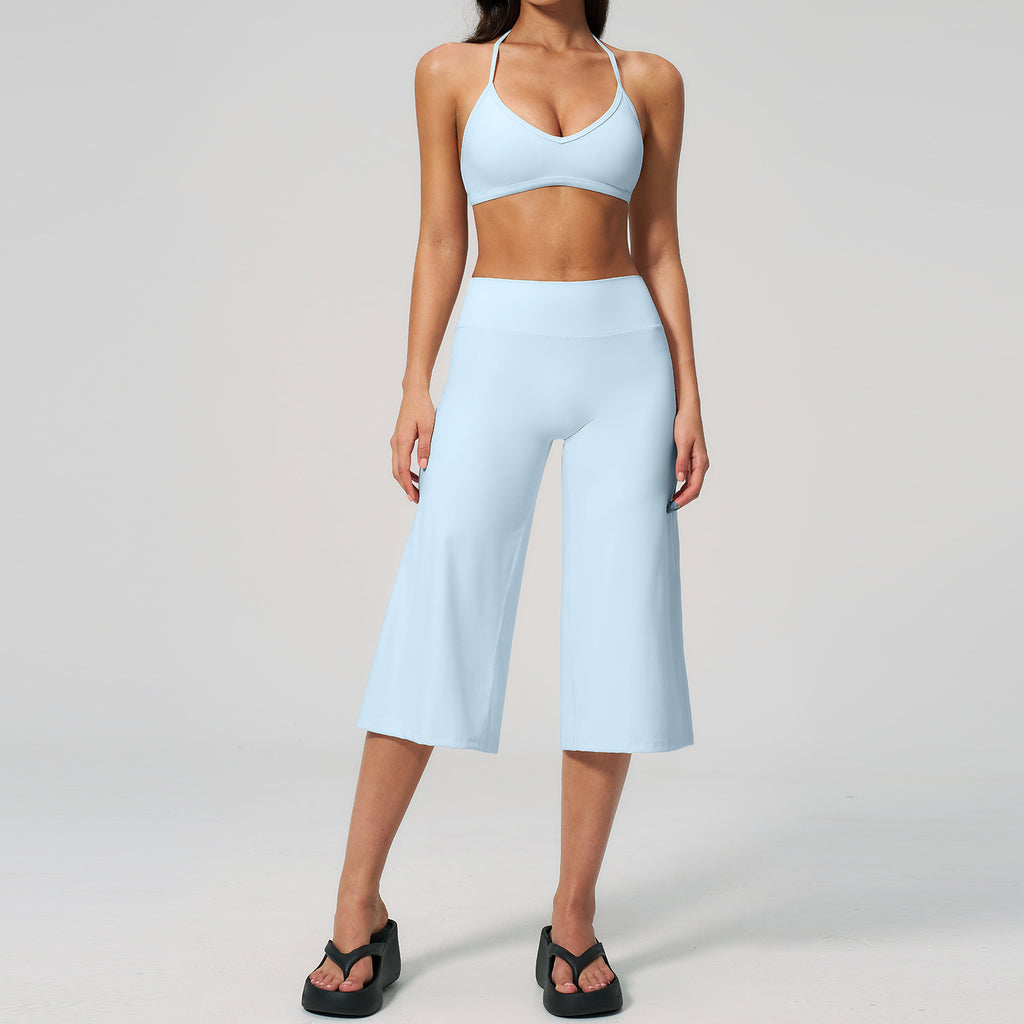 Womens Yoga Set Shockproof Bra High Waist Shorts Two Piece Workout Outfit