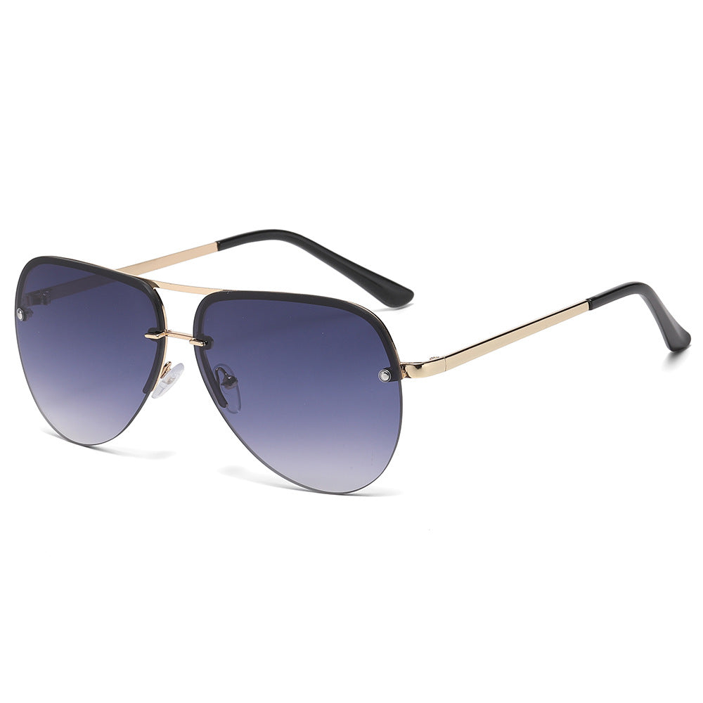 Metal double-barrel pilot sunglasses