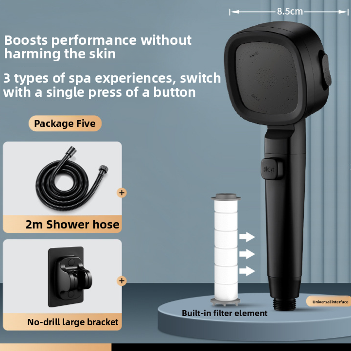 Pressure-enhanced shower head shower faucet set