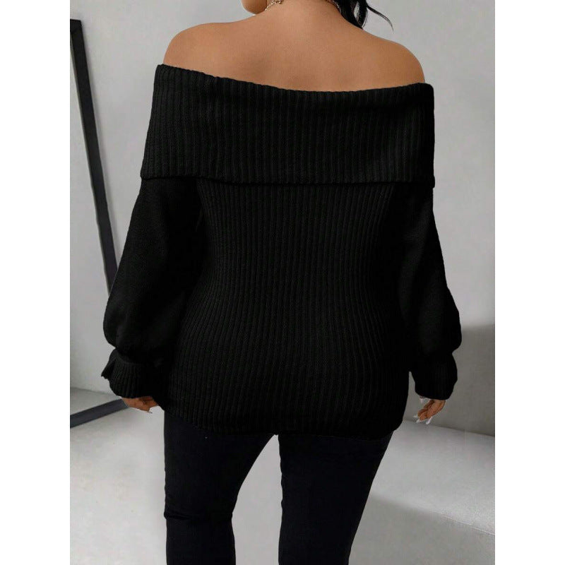 Women Backless Knit Sweater Halter Neck