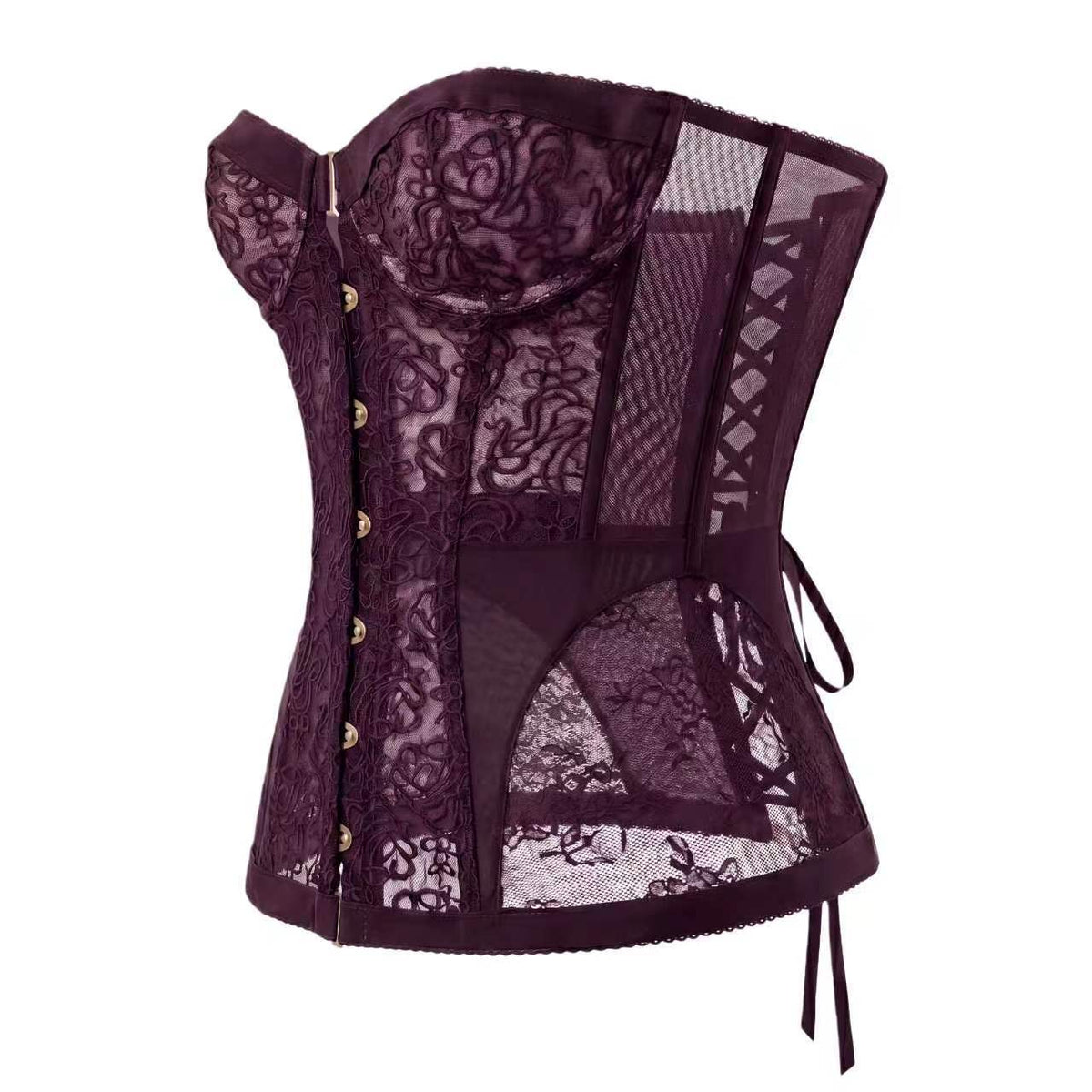 Women's Hollow Out Lace Strapless Slim Fit Corset Top