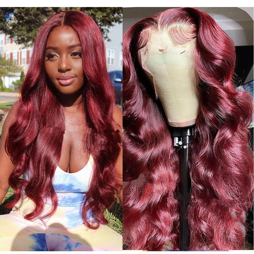 Hand-Crocheted Lace Front Deep Wave Synthetic Wig