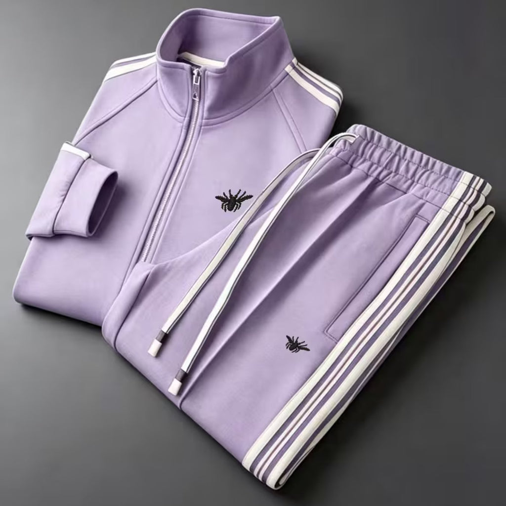 Men's Zip-Up Jacket and Pants Set Digital Print Long Sleeve Tracksuit