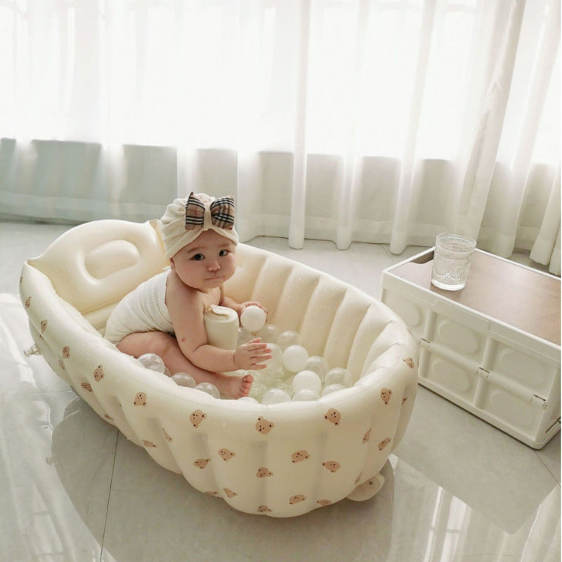 Foldable inflatable baby bathtub