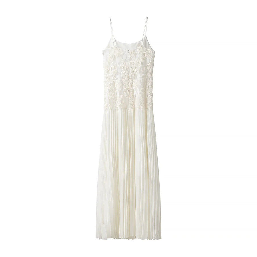 Rose Decorated Ruffled Suspender Dress