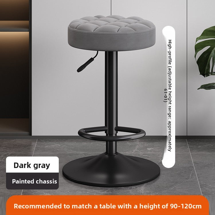 Adjustable Height Swivel Bar Stool with Backrest