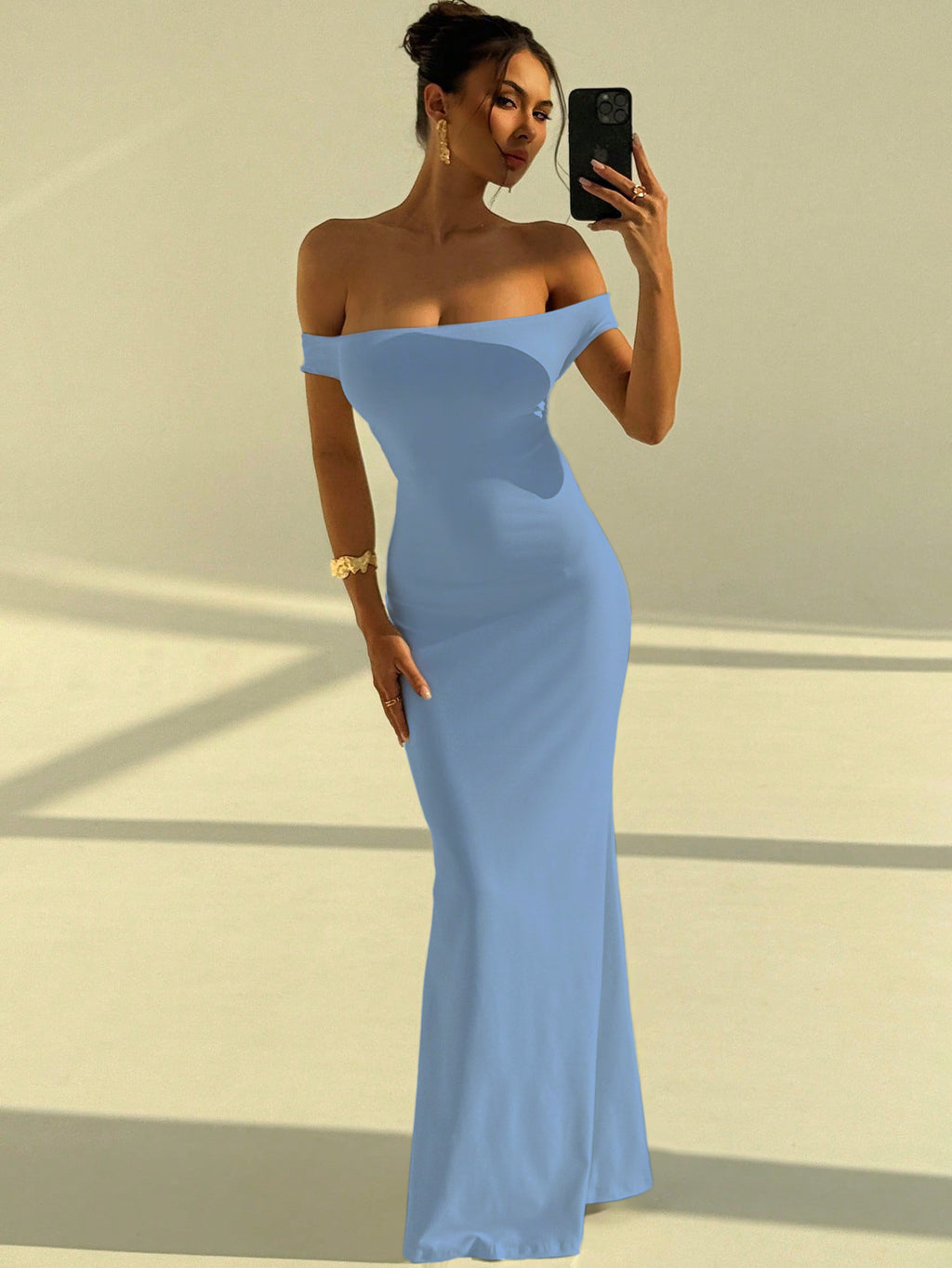 Sleeveless One-Shoulder Backless Slim Fit Long Dress