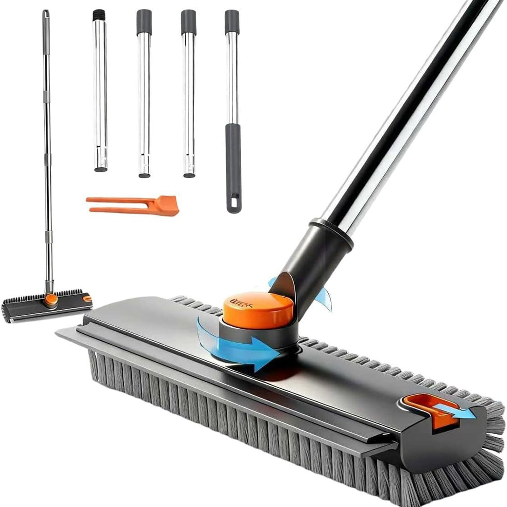Long Handle Five-in-One Floor Cleaning Brush with Hard Bristles