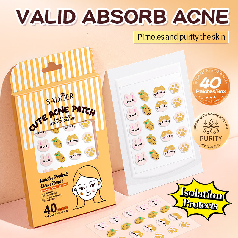 Rabbit and Cat Acne Patches 40 Pieces  Acne Patches