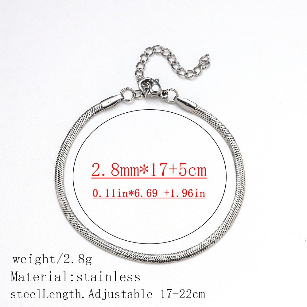 316L Titanium Steel Bracelet Waterproof Hypoallergenic Gold Plated Chain Jewelry for Men Women Unisex Fashion Accessories