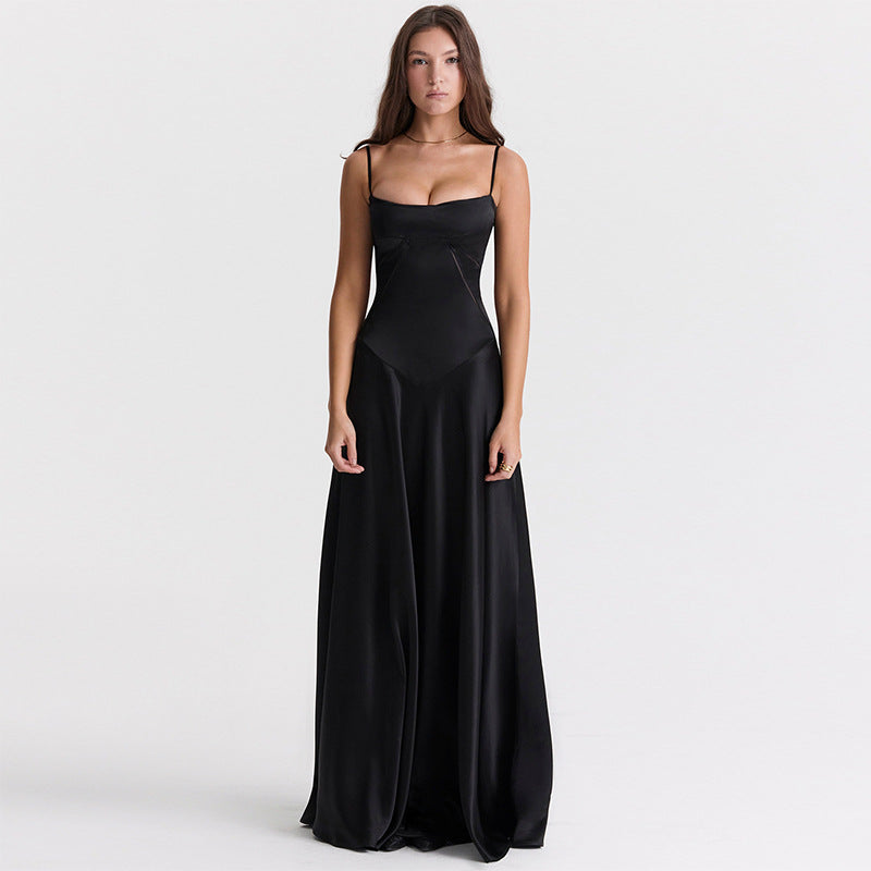 Womens Sling Backless Long Dress