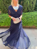 Women's Long Sleeve Chiffon Dress with Lining