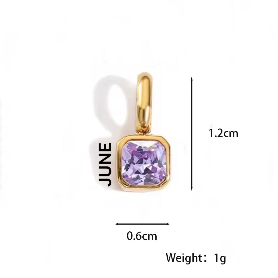 Customizable Birthstone Zircon Pendant Necklace