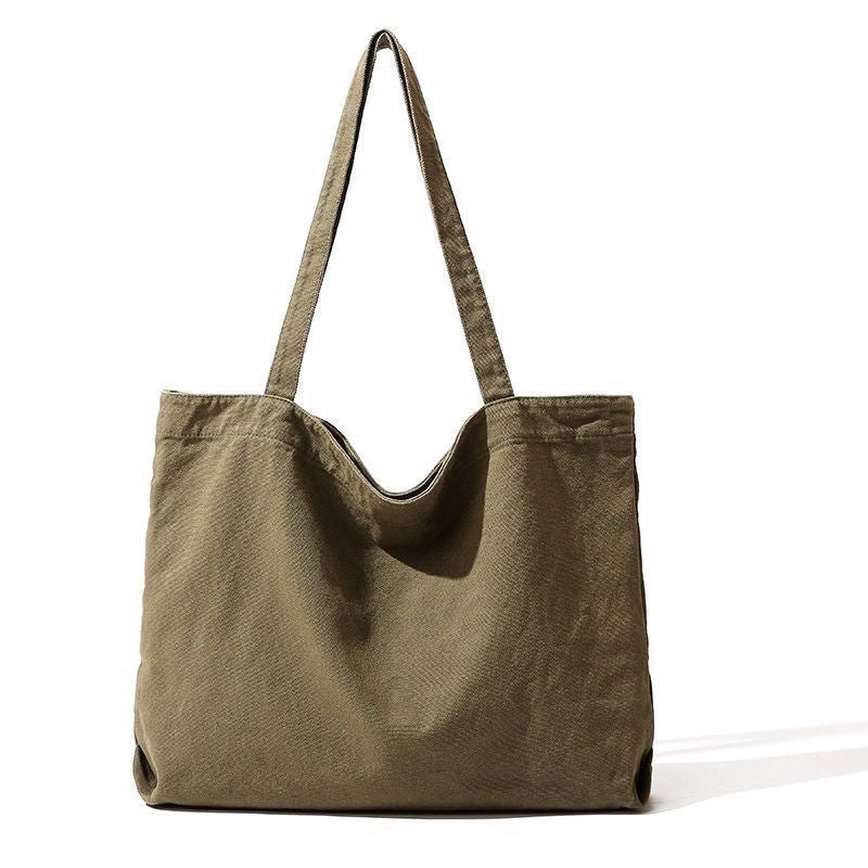 Retro Canvas Tote Bag with Large Capacity