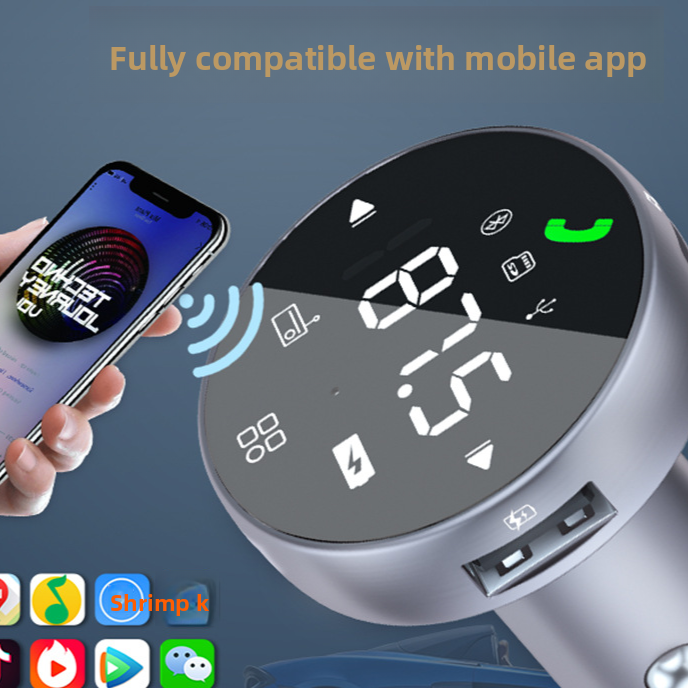 Touch Screen Car Bluetooth MP3 Player FM Transmitter Fast Charger