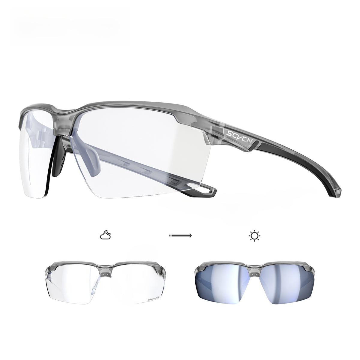 Photochromic Sports Sunglasses for Running Cycling Mountaineering