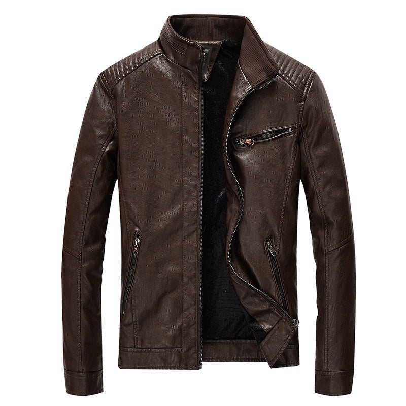 Men's PU leather motorcycle jacket