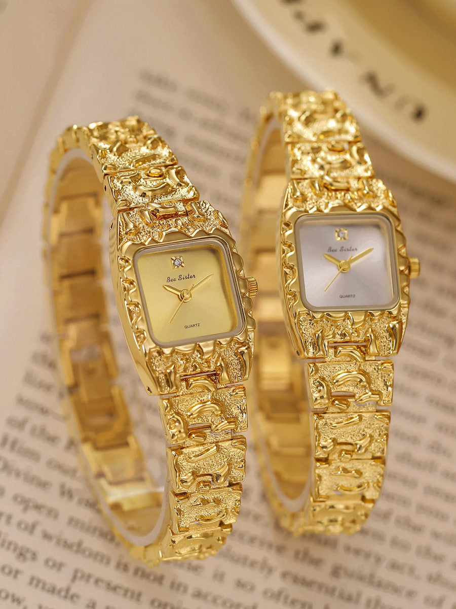 Women's Vintage Quartz Watch with Alloy Strap
