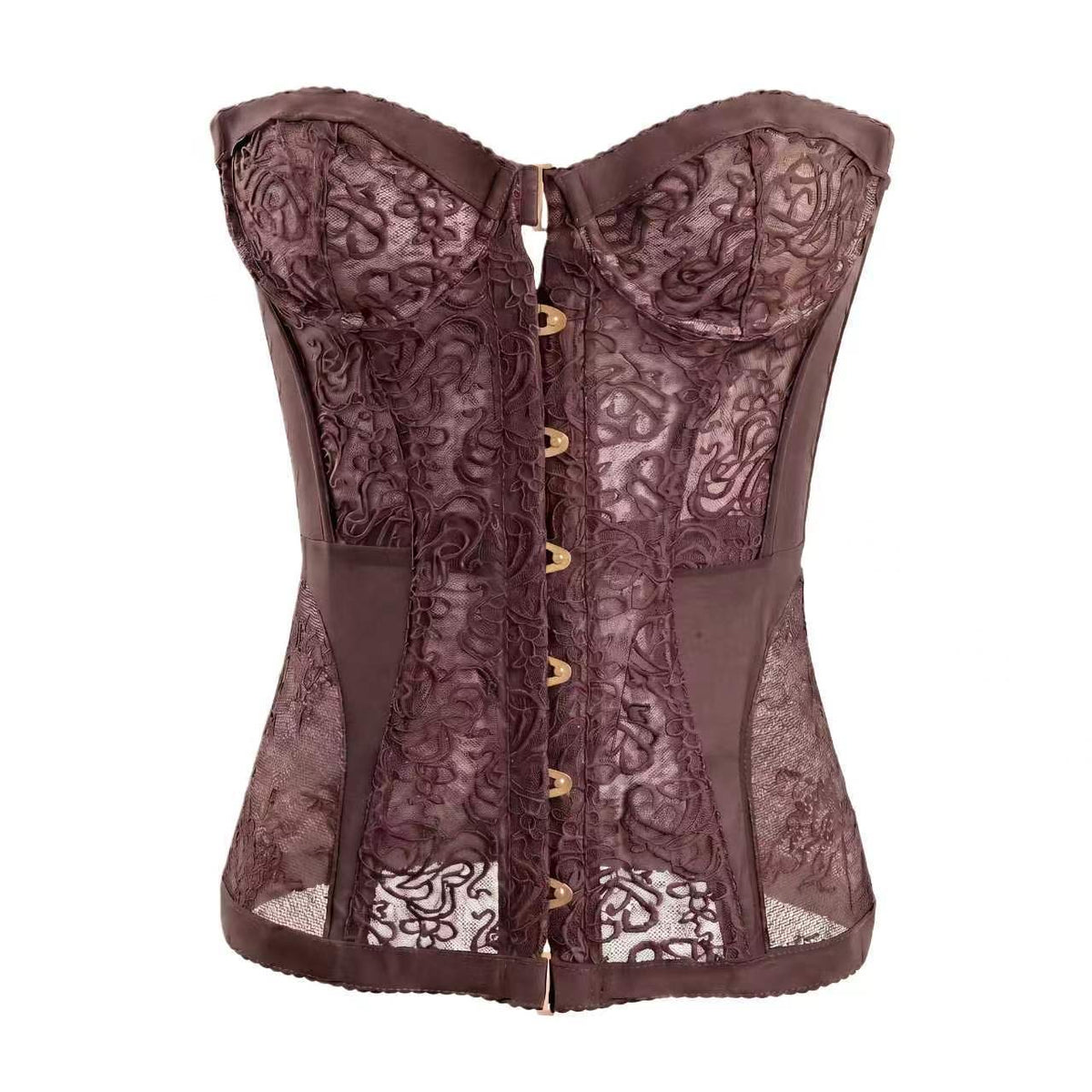 Women's Hollow Out Lace Strapless Slim Fit Corset Top
