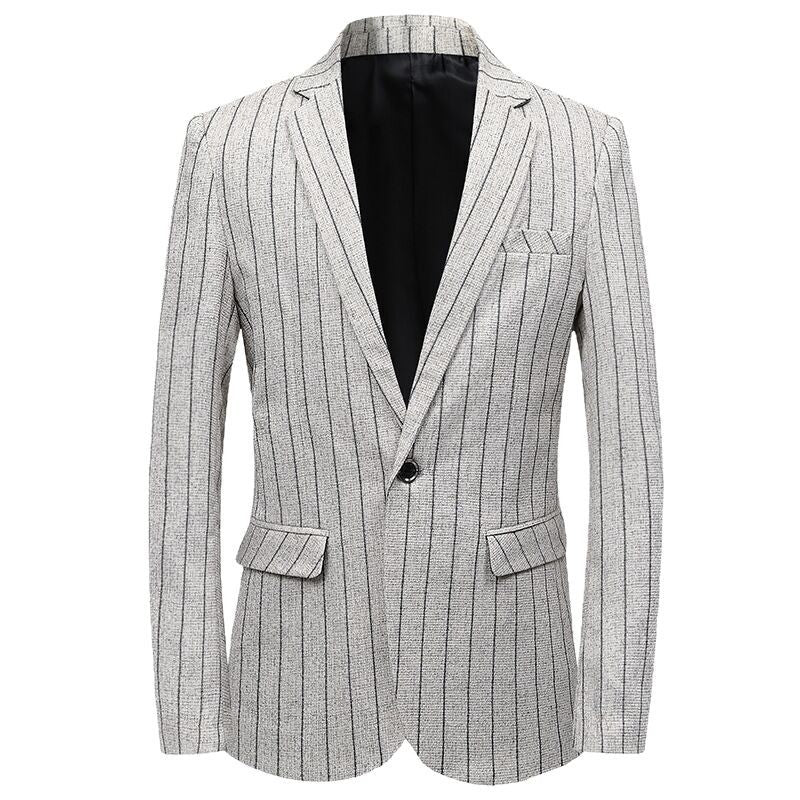 Mens Slim Fit Plaid Blazer Jacket