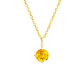 Simple 9K Gold Citrine Pendant Necklace