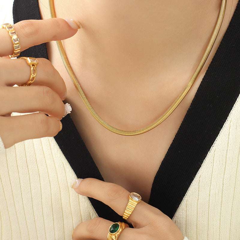 Geometric Gold Plated Titanium Steel Necklace