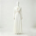 Women's Elegant Lace Patchwork Long Sleeve High-Waist Dress