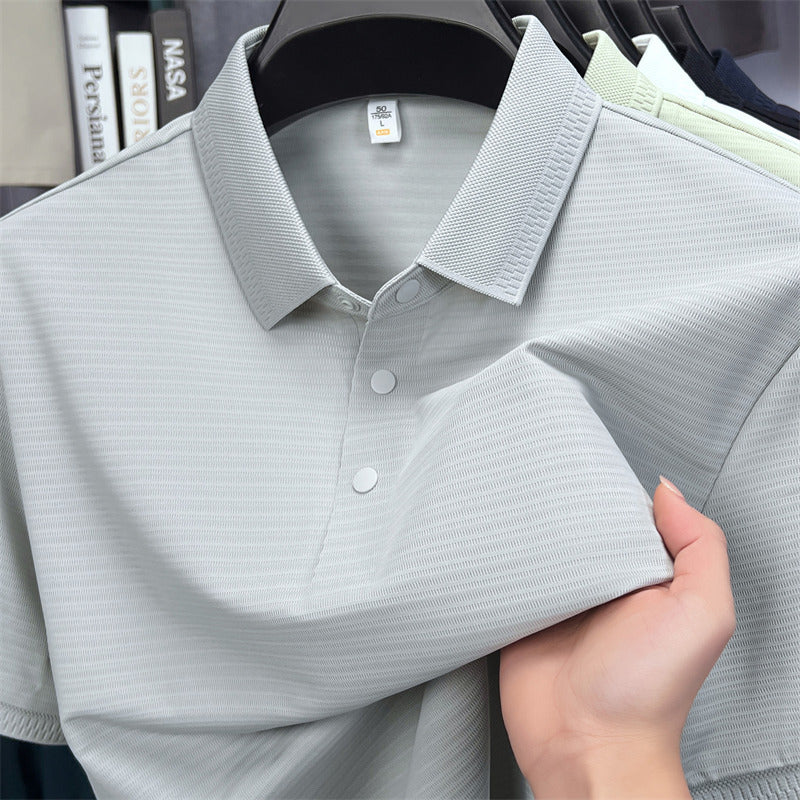 Mens Ice Silk Breathable Polo Shirt