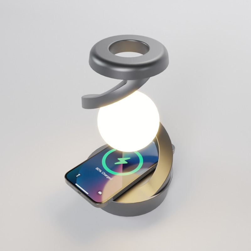 Smart Rotating Floating USB Desk Lamp with RGB Light and Wireless Charger